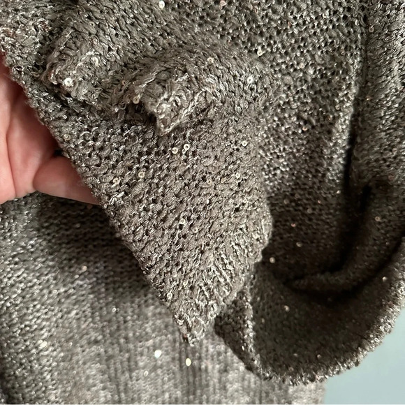 Apt 9 Sequin Asymetrical TAUPE SPARKLE SWEATER NO SIZE TAG - Picture 7 of 9
